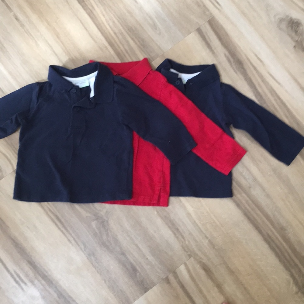 Lot of polo style shirts 2 navy & 1 red